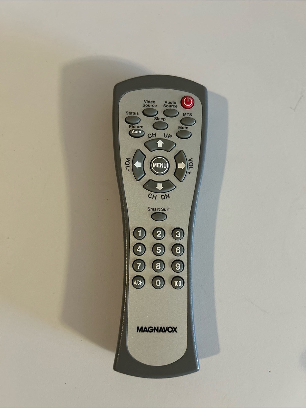Magnavox Model T-300C TV Remote Control   Gray Smart Surf